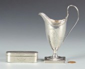 GEORGE III CREAM JUG, SNUFF BO