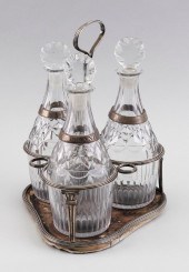 GEORGE III DECANTER SET ON STE