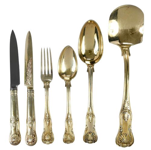 GEORGE III ENGLISH SILVER FLATWARE,
