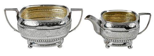 GEORGE III ENGLISH SILVER SUGAR AND