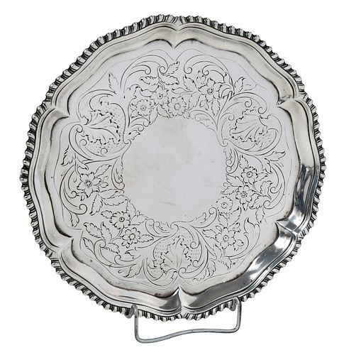 GEORGE III ENGLISH SILVER TRAY,