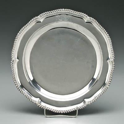 George III English silver tray,
