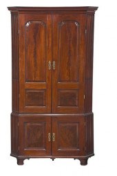 GEORGE III FIGURED MAHOGANY BA