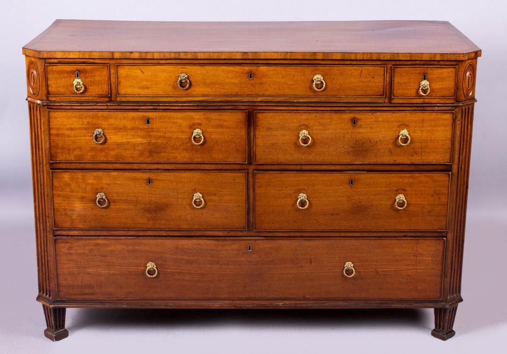 GEORGE III FIGURED MAHOGANY CHEST
