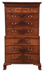 GEORGE III FIGURED MAHOGANY CH