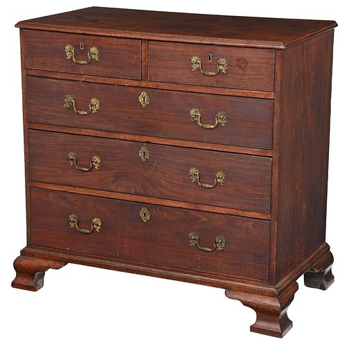 GEORGE III FIGURED MAHOGANY FIVE