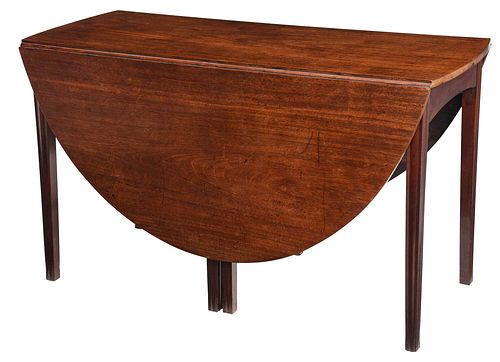 GEORGE III FIGURED MAHOGANY SIX LEG