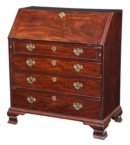 GEORGE III FIGURED MAHOGANY SLANT