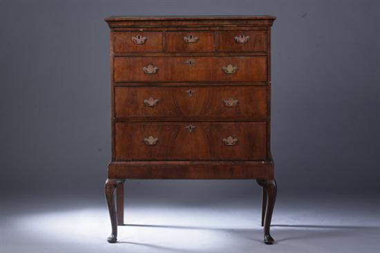 GEORGE I/II FIGURED WALNUT SIX-