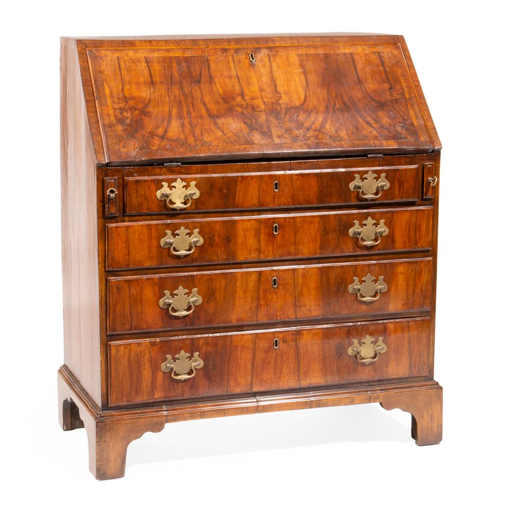 GEORGE III FIGURED WALNUT SLANT
