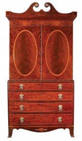 GEORGE III INLAID FIGURED MAHO