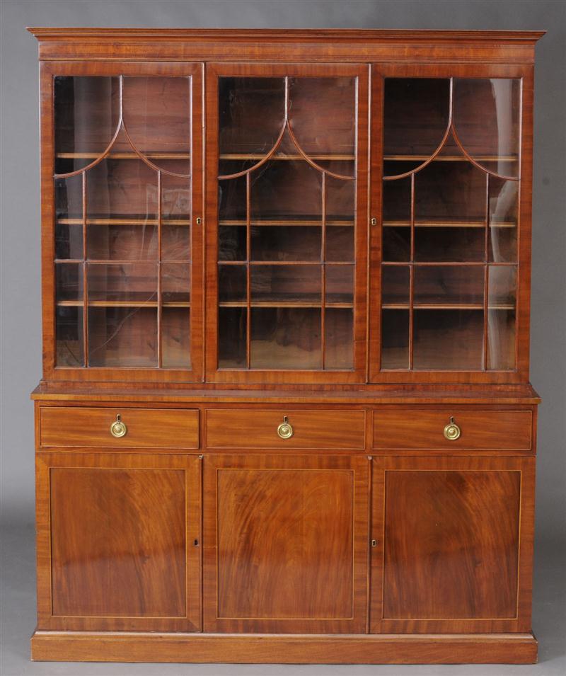 GEORGE III INLAID MAHOGANY BOOKCASE