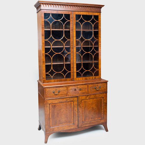 GEORGE III INLAID MAHOGANY BOOKCASE