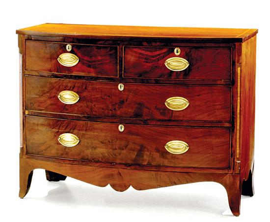 George III inlaid mahogany bowfront
