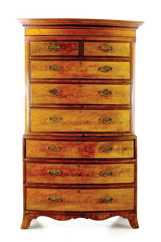 George III inlaid mahogany bowfront