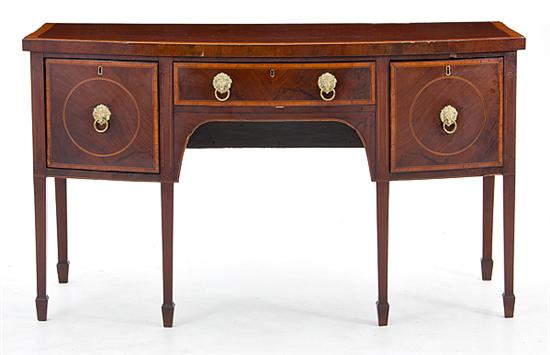 George III inlaid mahogany bowfront