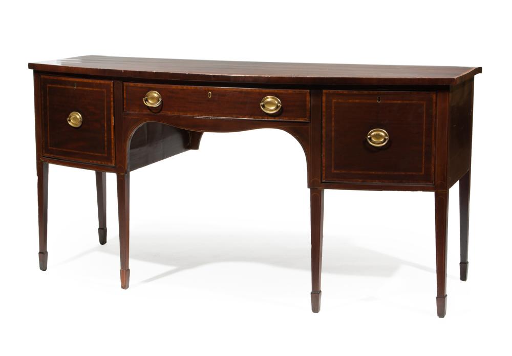GEORGE III INLAID MAHOGANY BOWFRONT