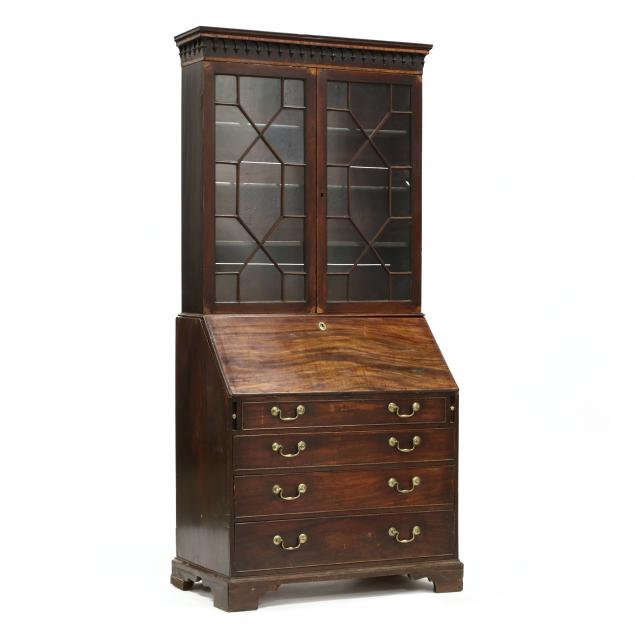 GEORGE III INLAID MAHOGANY BUREAU