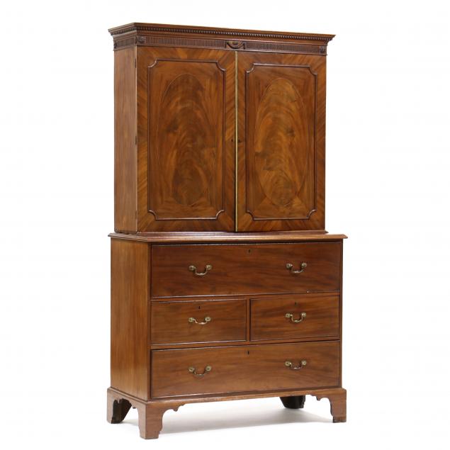 GEORGE III INLAID MAHOGANY BUTLER'S