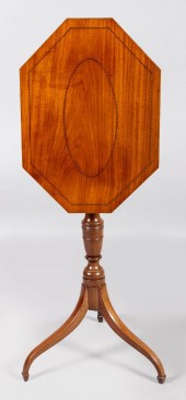 GEORGE III INLAID MAHOGANY CAN