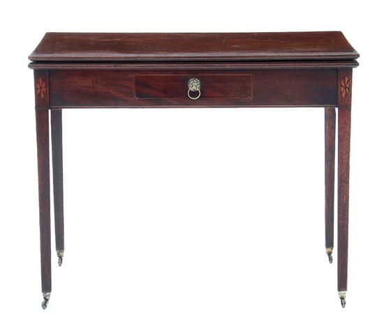 George III inlaid mahogany card