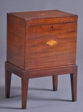 GEORGE III INLAID MAHOGANY CEL