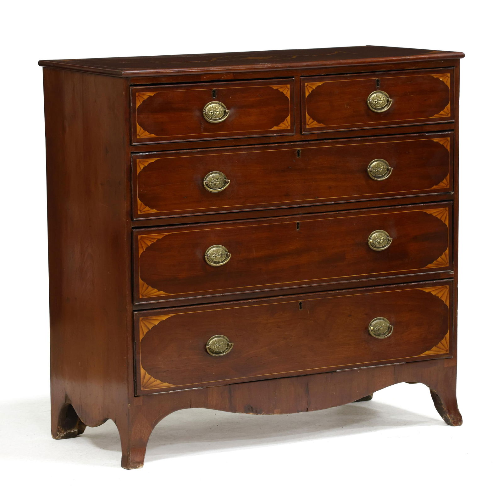 GEORGE III INLAID MAHOGANY CHEST OF