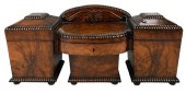 GEORGE III INLAID MAHOGANY COF