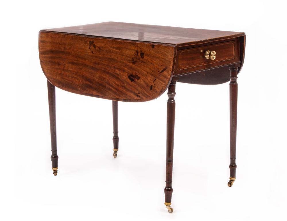GEORGE III INLAID MAHOGANY PEMBROKE