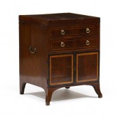 GEORGE III INLAID MAHOGANY POT