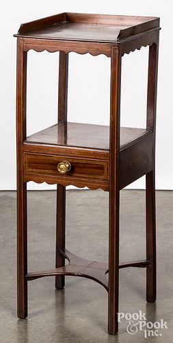 GEORGE III INLAID MAHOGANY STAND,