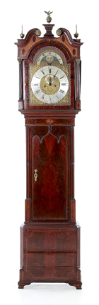 George III inlaid mahogany tall