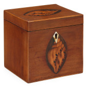 GEORGE III INLAID MAHOGANY TEA
