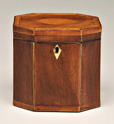 George III inlaid mahogany tea box,
