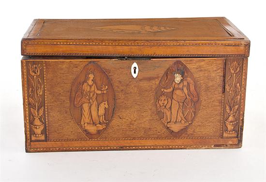 George III inlaid mixed wood tea