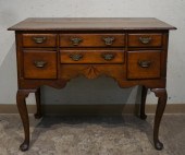 GEORGE III INLAID OAK LOWBOY (