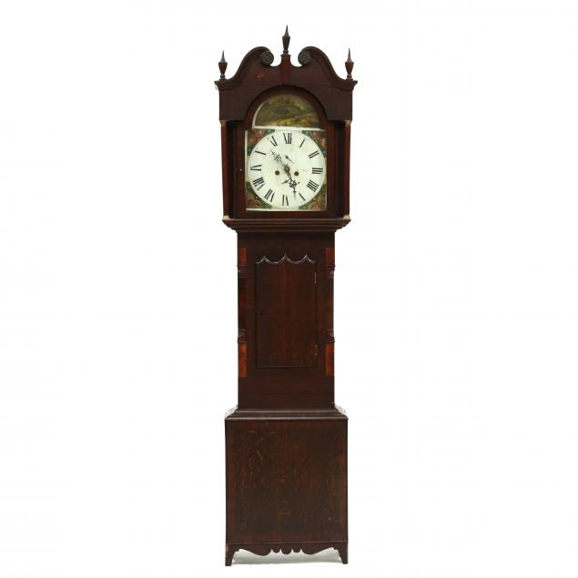 GEORGE III INLAID OAK TALL CASE
