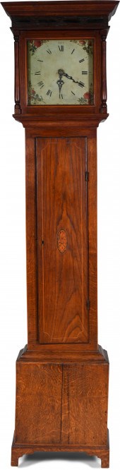 GEORGE III INLAID OAK TALL CAS