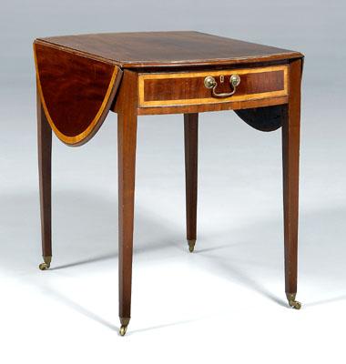 George III inlaid Pembroke table,