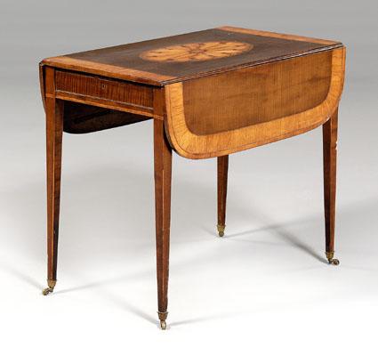 George III inlaid Pembroke table,