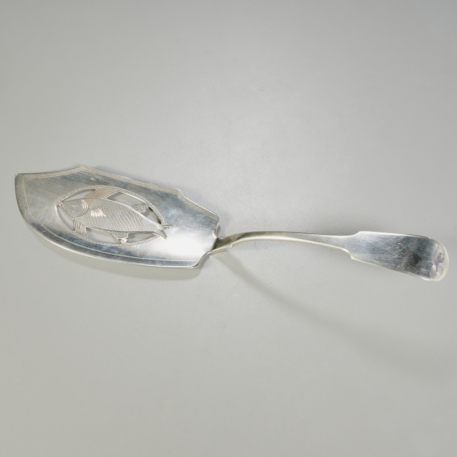 GEORGE III IRISH SILVER FISH SLICE,