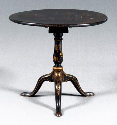 George III japanned tea table,