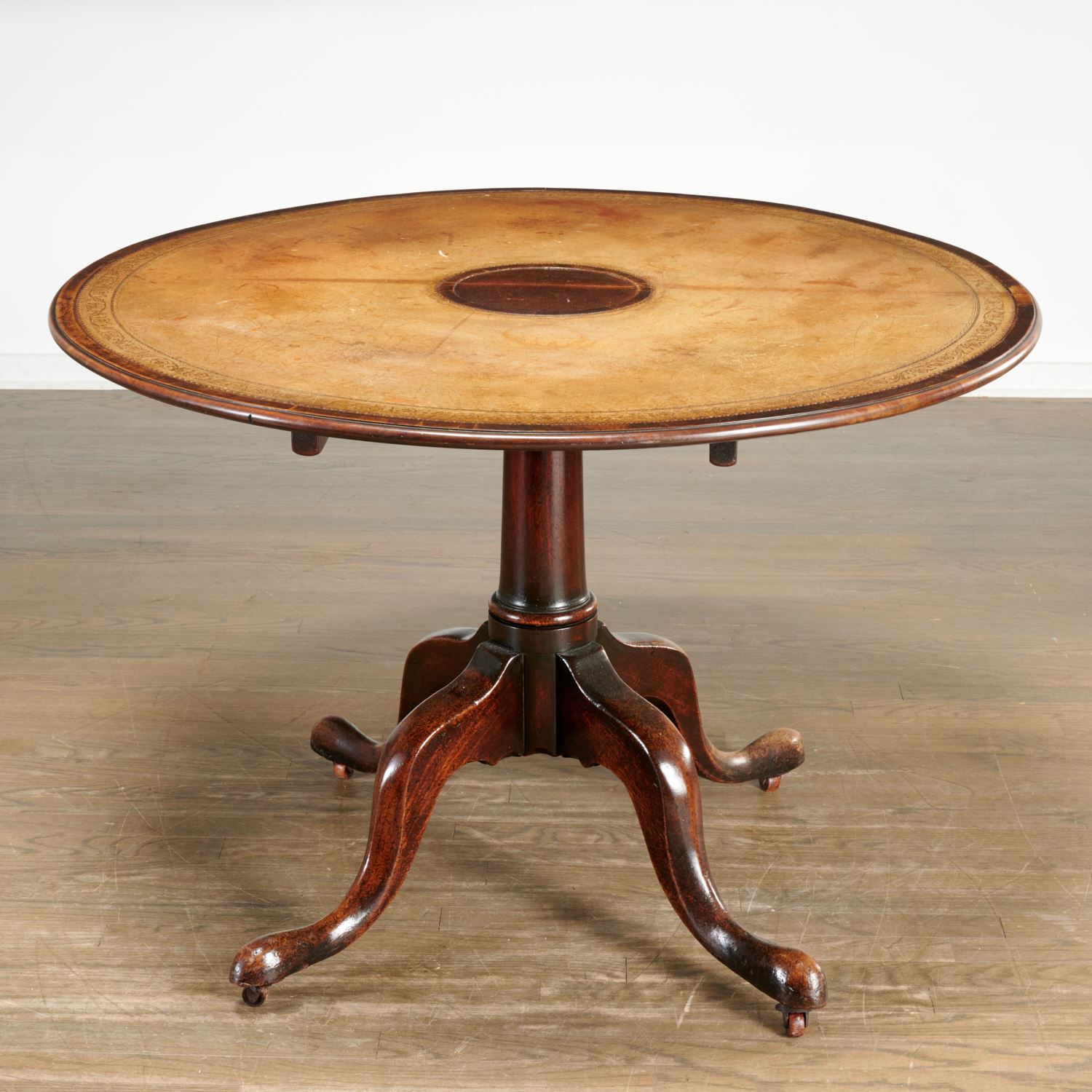 GEORGE III LEATHER SET MAHOGANY