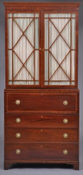 GEORGE III LINE-INLAID MAHOGAN