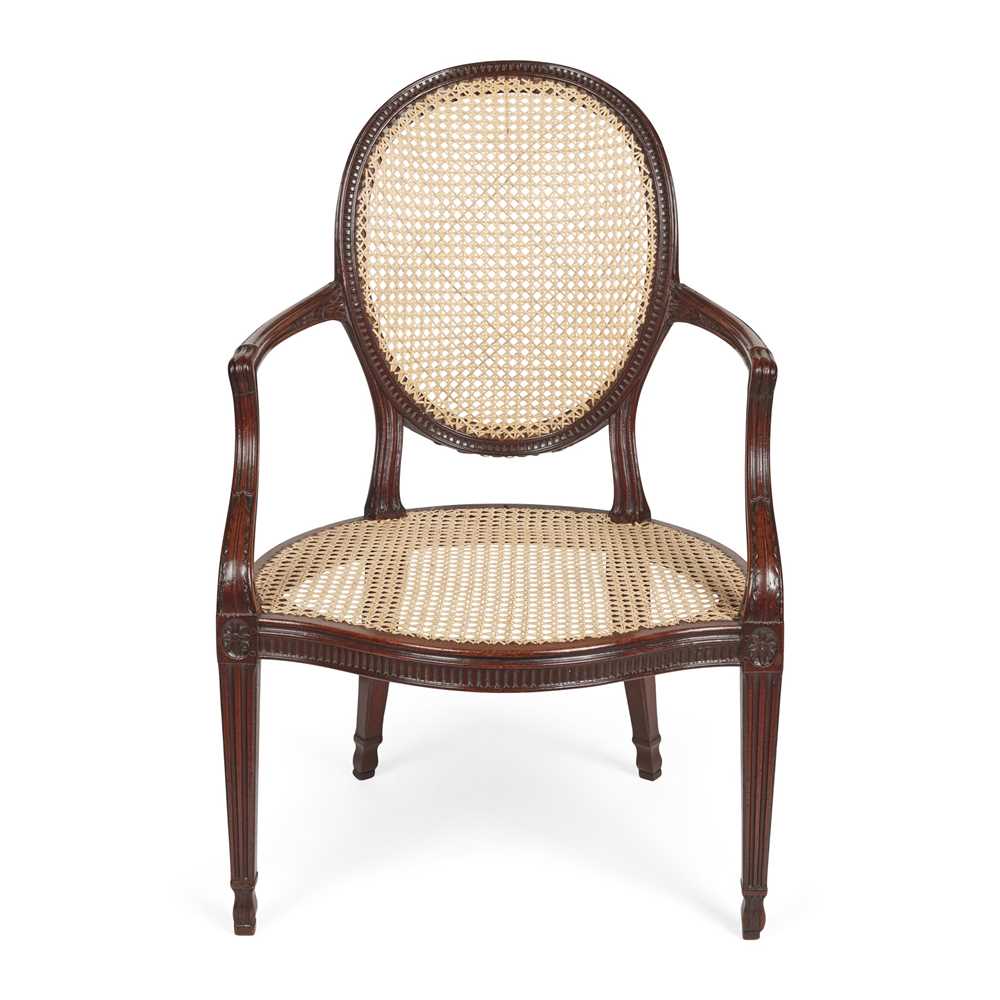 GEORGE III MAHOGANY AND CANED