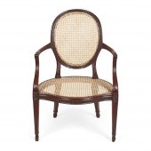 GEORGE III MAHOGANY AND CANED