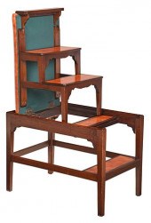 GEORGE III MAHOGANY AND LEATHE