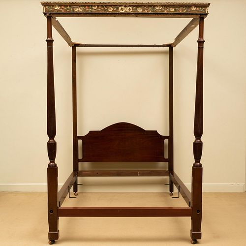 GEORGE III MAHOGANY AND PAINTED