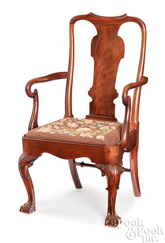 GEORGE III MAHOGANY ARMCHAIR, CA.