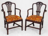 GEORGE III MAHOGANY ARMCHAIRS,